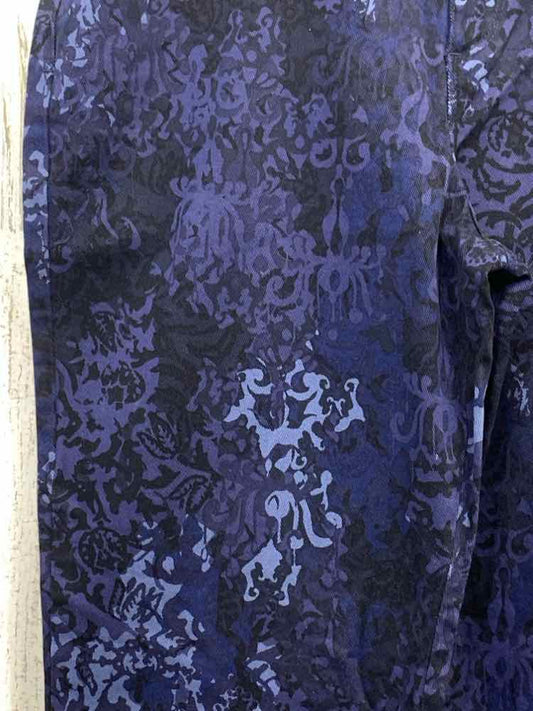 NWT Size 12 GLORIA VANDERBILT BOTTOMS SHADES OF BLUE Paisley STRAIGHT Jeans/SHAD