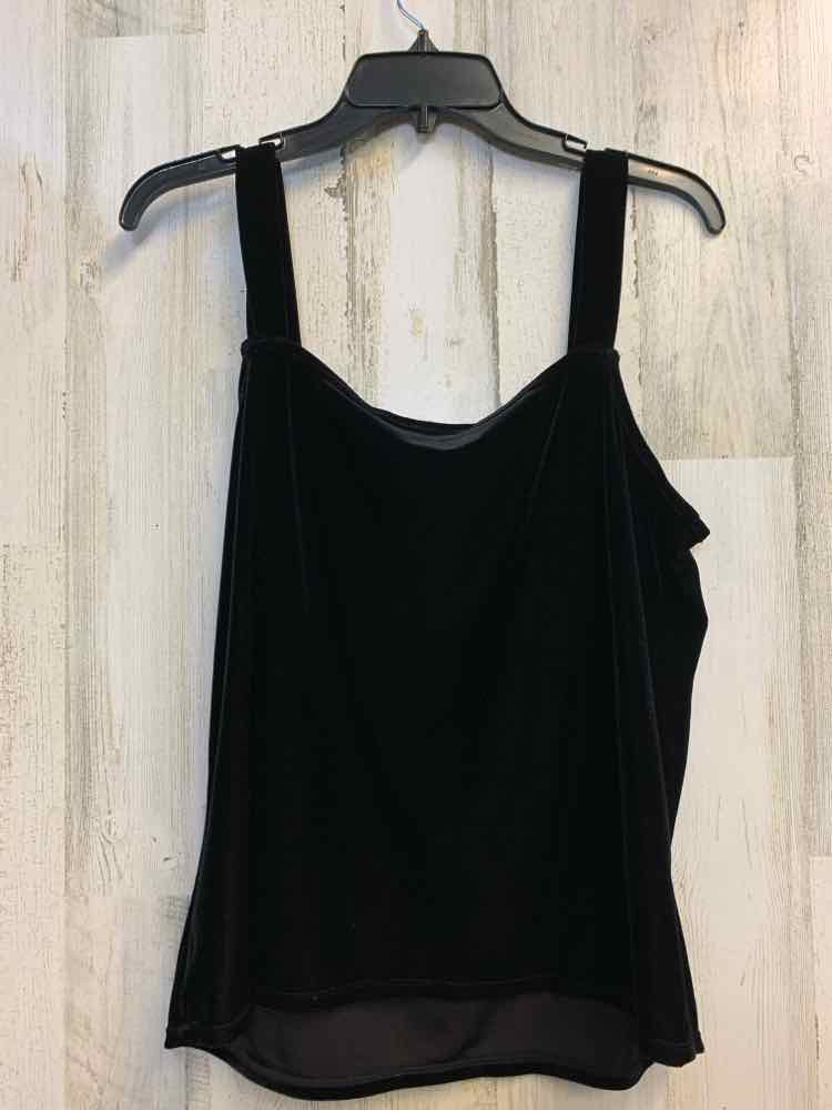 SAINT TROPEZ Tops Size XL Black Velour SLEEVELESS TOP