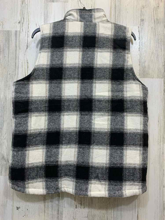 PRE-OWNED MAURICE JACKETS / COATS Size L WHT/BLK Plaid Vest