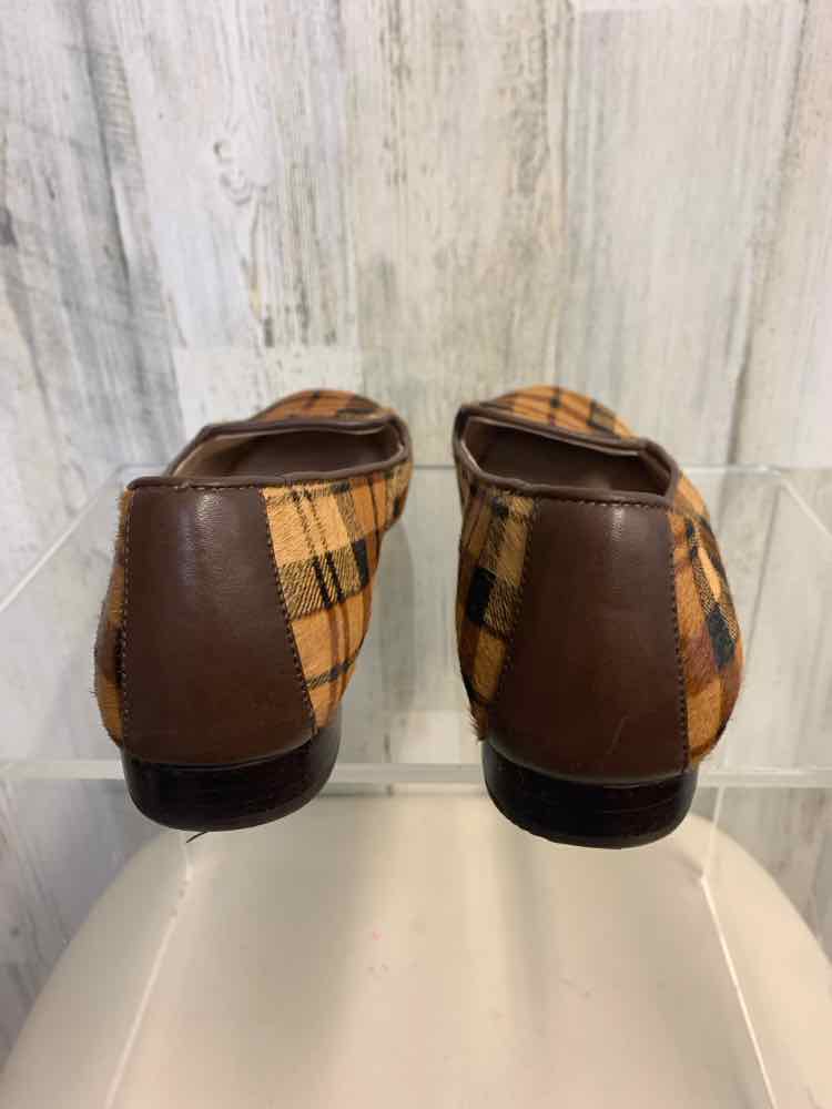 PRE-OWNED ANTONIO MELANI SHOES Shoe Size 6 BROWN/BLACK CALF HAIR Plaid Shoes