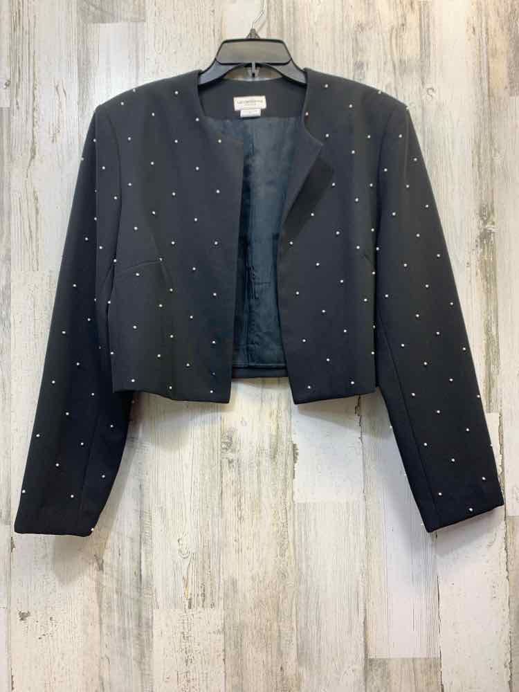 PRE-OWNED LIZ CLAIBORNE JACKETS / COATS Size L Black BLAZER Blazer/OPEN FRONT BL