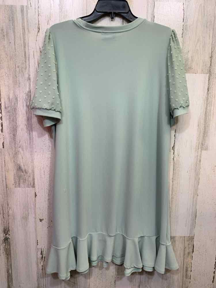 PRE-OWNED CE CE Dresses and Skirts Size PXL SAGE SHORT SLEEVES SWISS DOT Dress