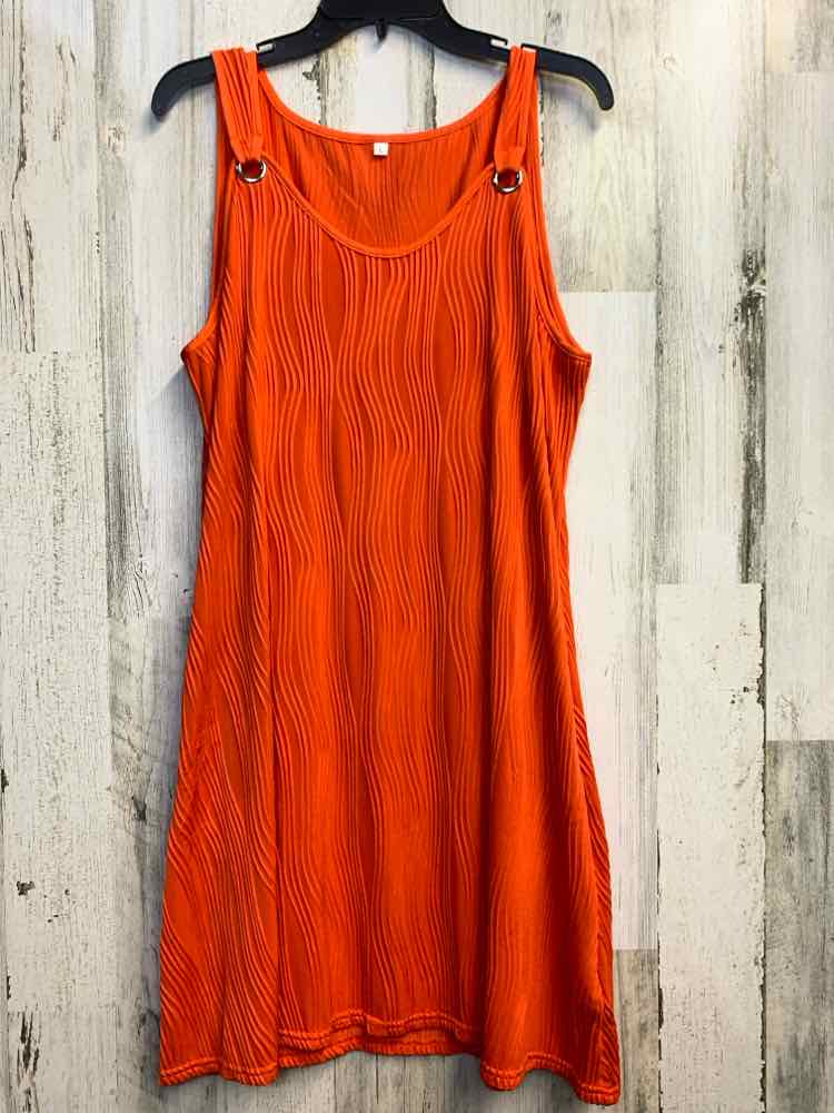 PRE-OWNED Dresses and Skirts Size L Orange WAVES SLEEVELESS Dress