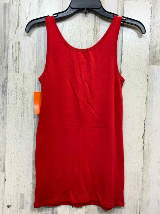 PRE-OWNED MERONA Tops Size L Red Solid Tank Top
