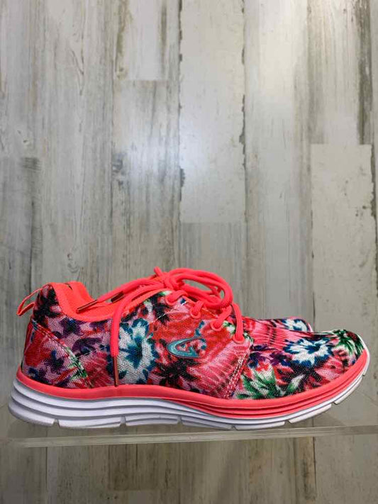 PRE-OWNED GEERS SHOES Shoe Size 8 NEON PINK Floral Shoes