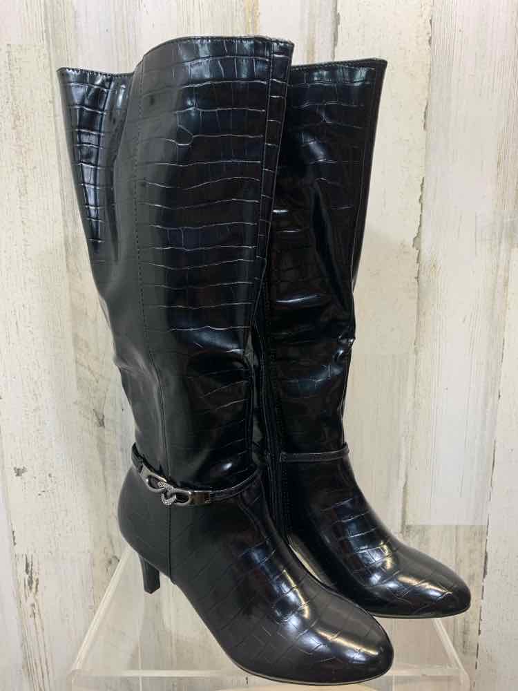NWT KAREN SCOTT SHOES Shoe Size 9 Black CROCODILE CALF LENGTH Shoes/BLACK CROCOD