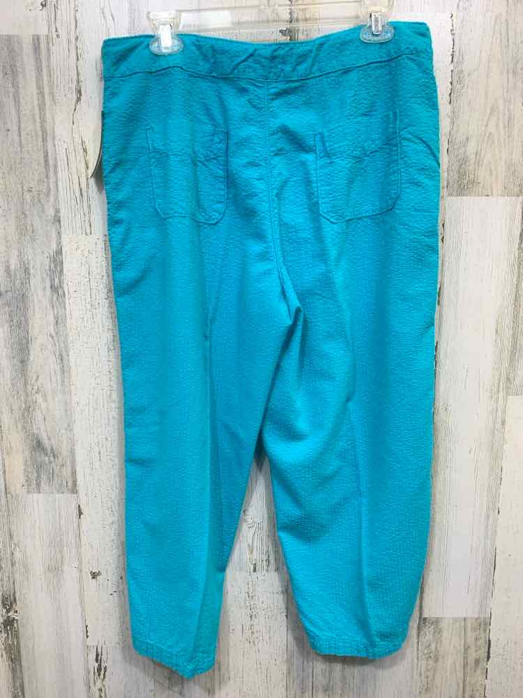 PRE-OWNED Size M FRESH PRODUCE BOTTOMS Teal CAPRI Pants/TEAL CAPRI PANTS