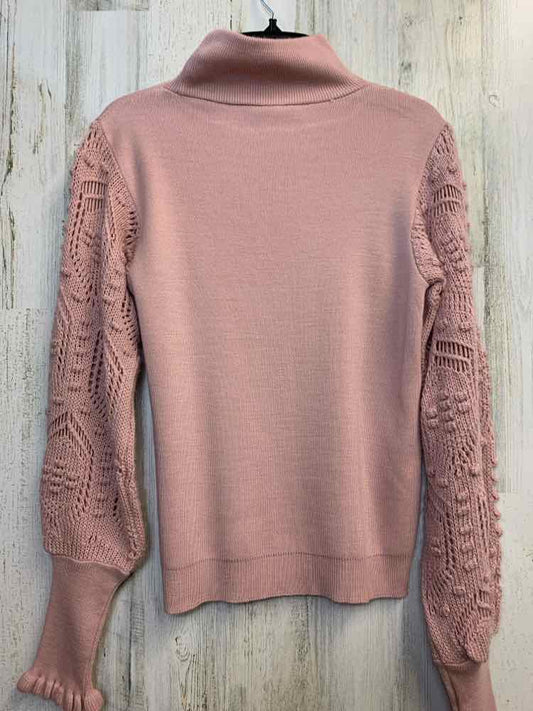 PRE-OWNED AQE FASHION Tops Size M MAUVE Solid SWEATER Sweater/SWEATER W/ CROCHET
