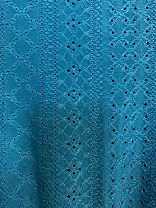 PRE-OWNED W5 Tops Size M Teal PATTERNED STRIPE SLEEVELESS TOP