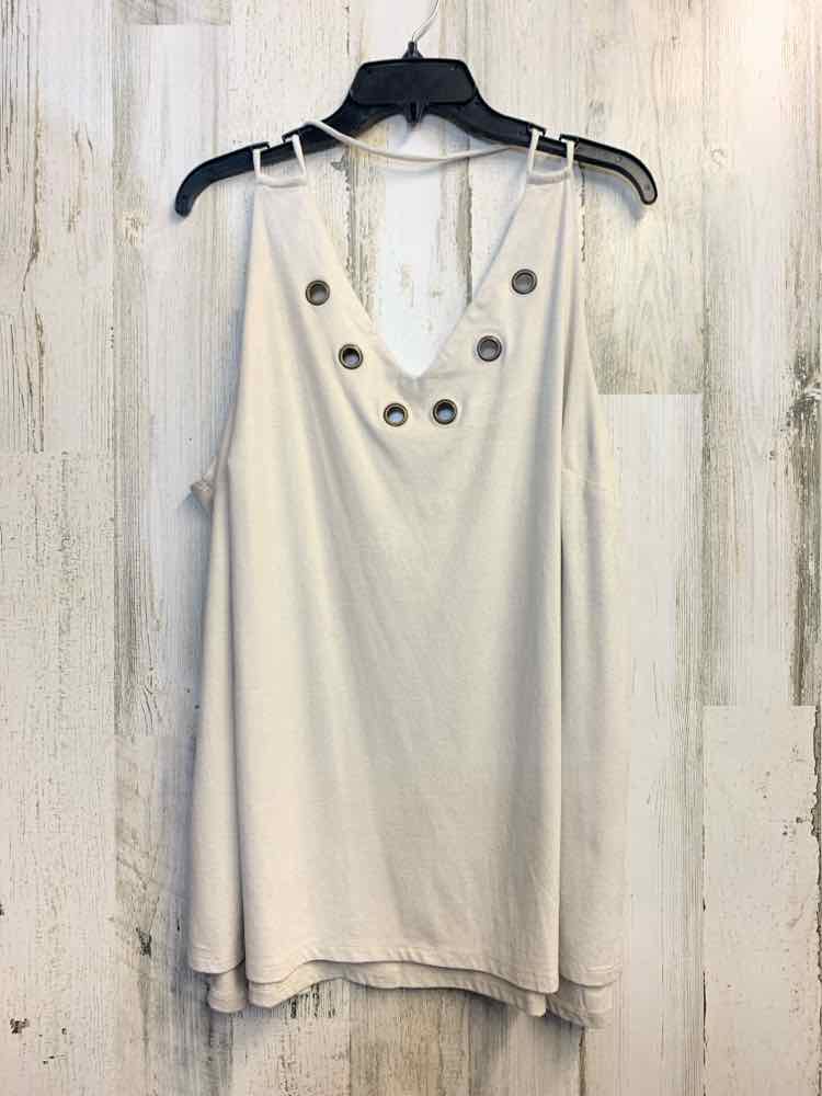 CATO PLUS SIZES Size 18/20 Cream Suede SPAGHETTI STRAP TOP