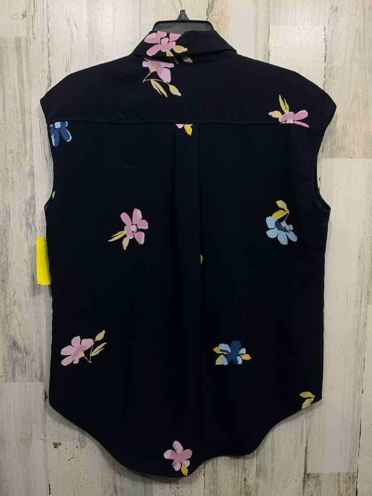 PRE-OWNED MADISON Tops Size M BLUE/LILAC/YELLOW Floral BUTTON DOWN Blouse