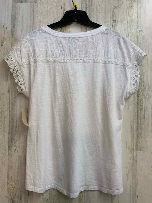 TALBOTS Tops Size M White Eyelet SHORT SLEEVES TOP