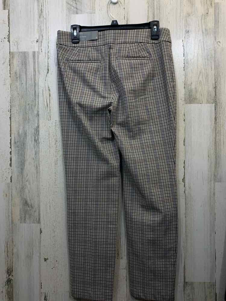 NWT Size 4 TALBOTS BOTTOMS TAN/BLK Plaid STRAIGHT LEG Pants