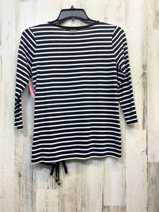 PRE-OWNED MICHAEL KORS Tops Size S BLACK/WHITE STRIPES LONG SLEEVES TOP