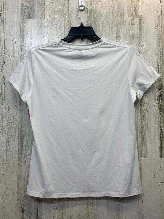 PRE-OWNED SHEIN Tops Size L White PARIS SHORT SLEEVES/WHITE TOP IN WRITI