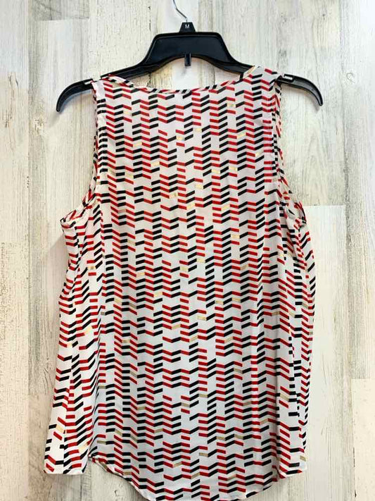 PRE-OWNED CANDIE'S Tops Size M WHT/RED/BLK ZIG ZAG SLEEVELESS TOP