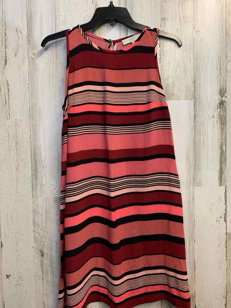 LOFT Dresses and Skirts Size S PINK/RED/BLACK Stripe SLEEVELESS Dress
