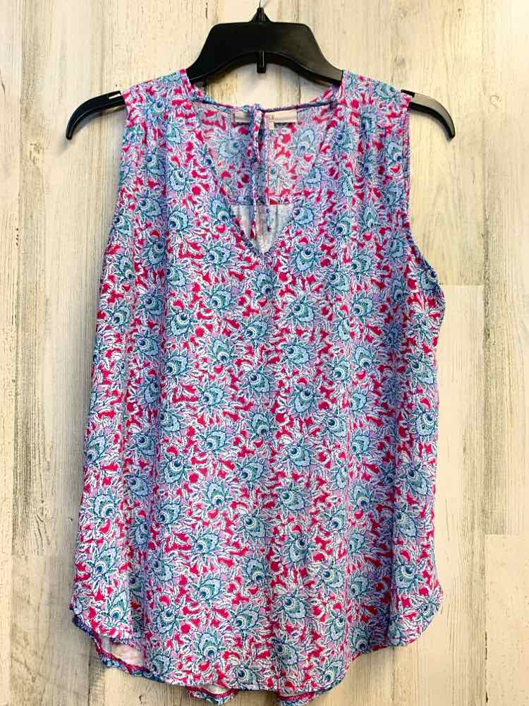 LOFT Tops Size M HT PINK/BLU/WHT/LAV Floral SLEEVELESS TOP
