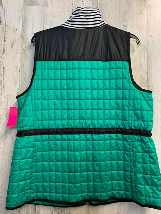 PRE-OWNED ZENERGY JACKETS / COATS Size 2 GRN/BLK SLEEVELESS Vest/QUILTED PUFFER