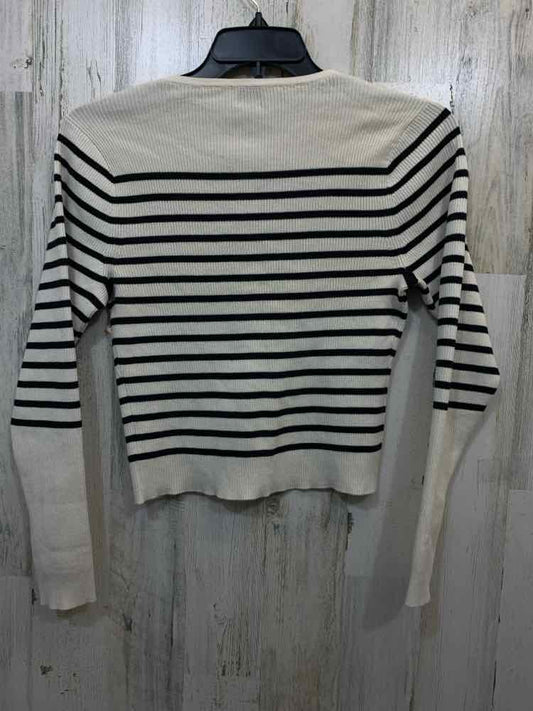 NWT A NEW DAY Tops Size M CRM/BLK Stripe LONG SLEEVES BUTTON UP CARDIGAN