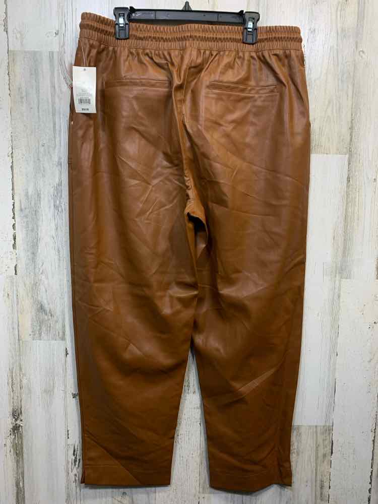 NWT Size XL A NEW DAY BOTTOMS Brown Pants/PLEATHER/DRAW-STRING WAIST