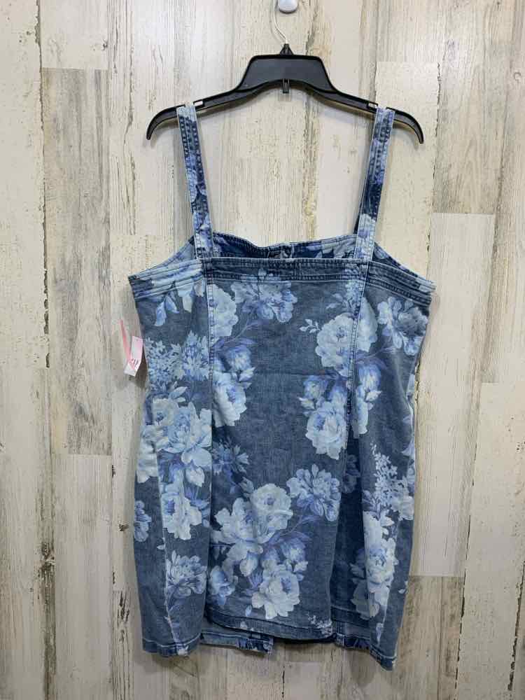 NWT GAP Dresses and Skirts Size XL SHADES OF BLUE Floral WIDE STRAP BUTTON UP