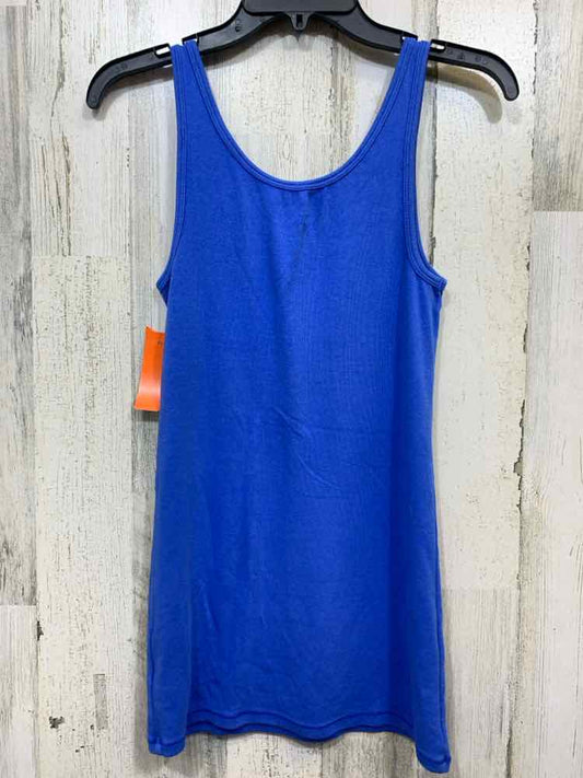 PRE-OWNED MERONA Tops Size L Blue Solid Tank Top