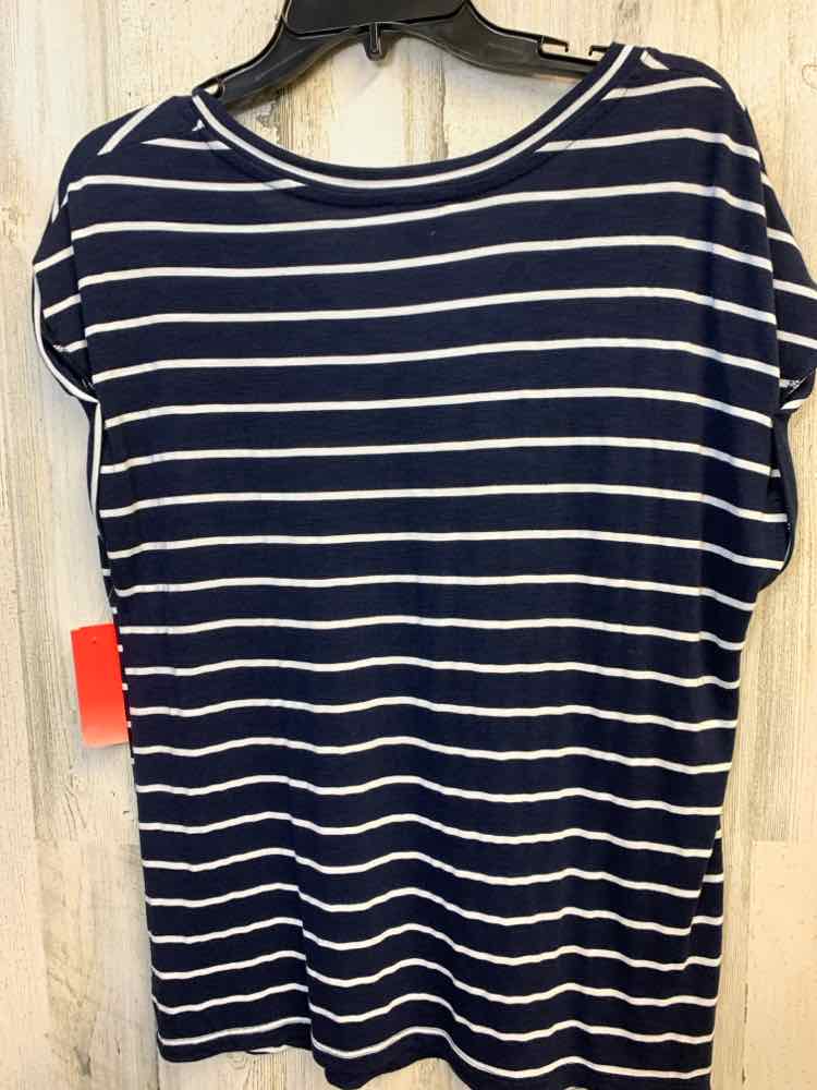 PRE-OWNED JESSICA SIMPSON Tops Size M NAVY/WHT Stripe SHORT SLEEVES TOP