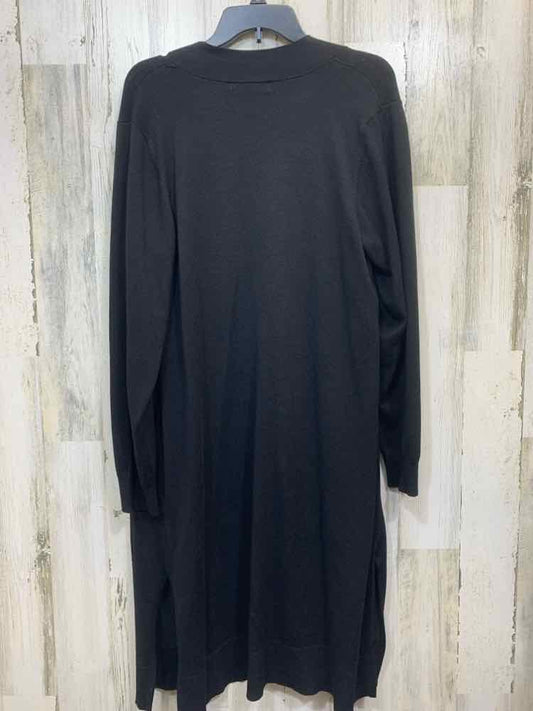 PRE-OWNED FASHION TO FIGURE Tops Size L Black Solid CARDIGAN Cardigan/OPEN FRONT