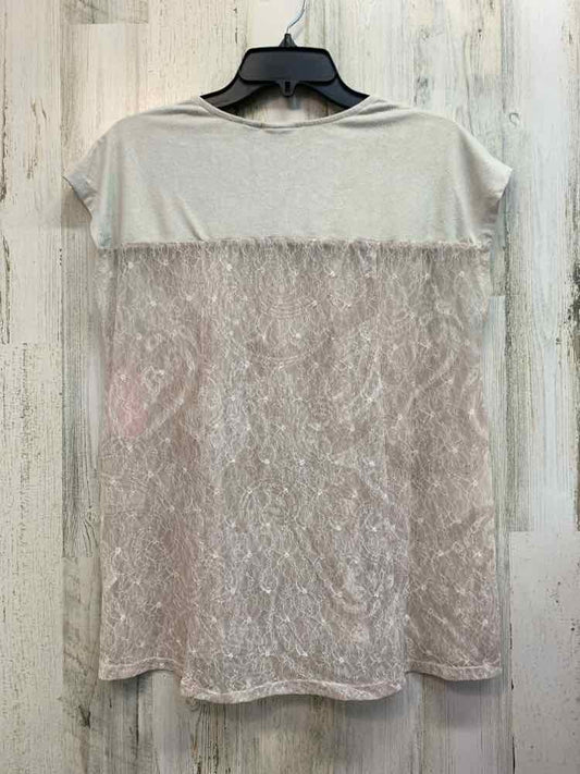 CATO Tops Size XS CRM/TAN Lace DOLMAN TOP