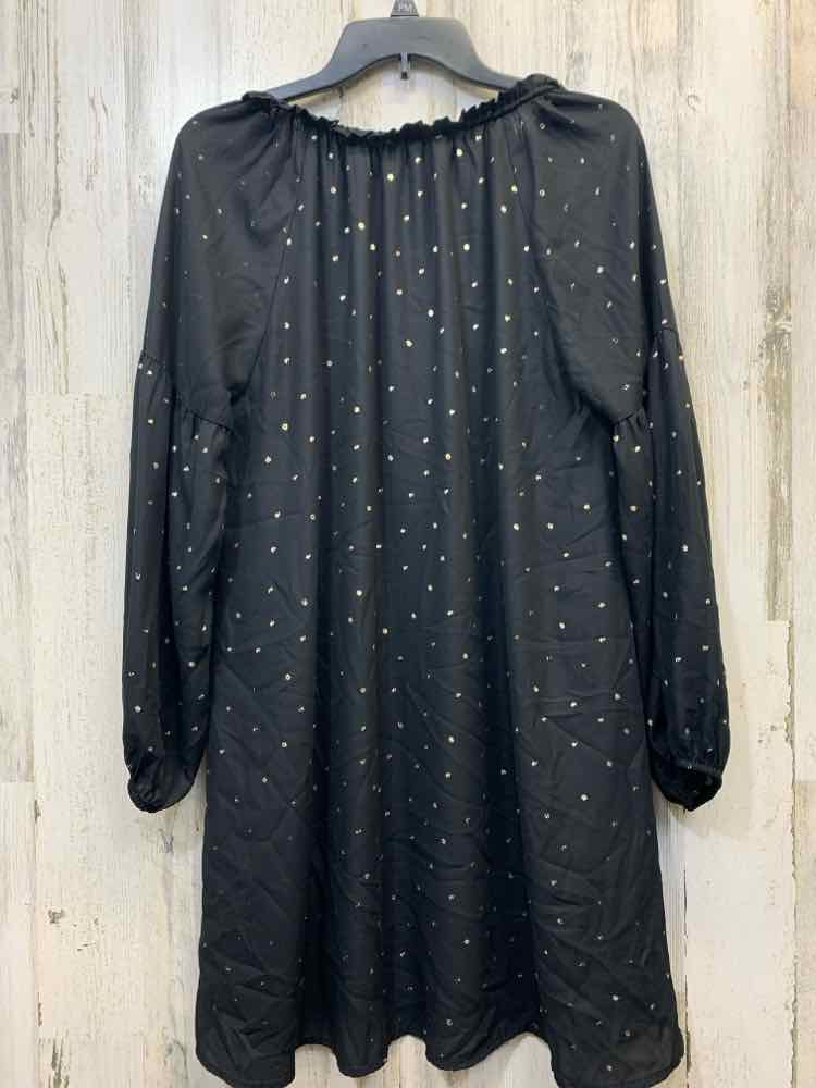 JODIFL Dresses and Skirts Size M BLK/GOLD DOTS LONG SLEEVES Dress