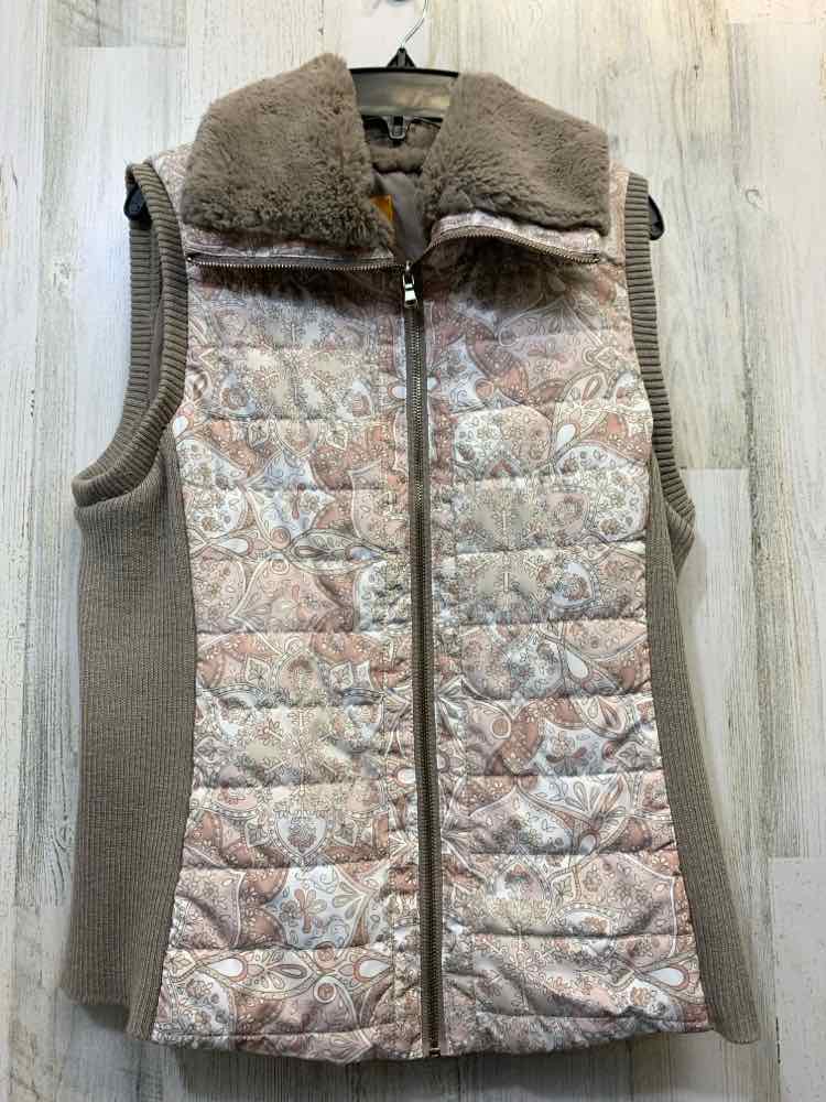 PRE-OWNED RUBY RD JACKETS / COATS Size M LGT BROWN/ LGT PINK MEDALION VEST Vest/
