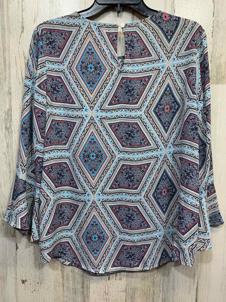 PRE-OWNED CHARTER CLUB Tops Size M BLUE/RED 3/4 SLEEVE Blouse