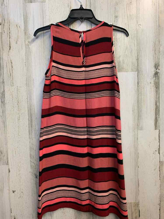 LOFT Dresses and Skirts Size S PINK/RED/BLACK Stripe SLEEVELESS Dress