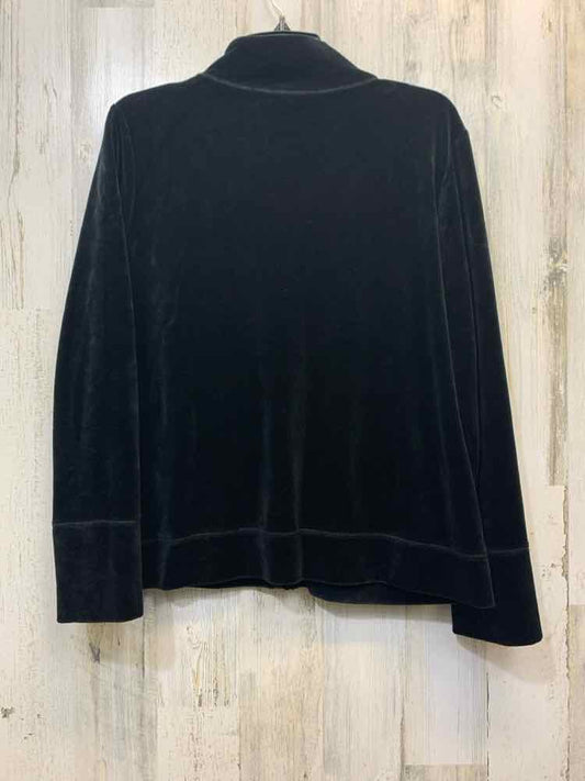 NWT TALBOTS Tops Size XL Black Velour JACKET Jacket