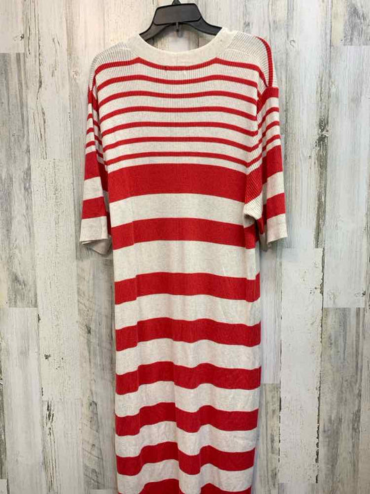 NWT AVA & VIV Tops Size PLUS RED/WHITE STRIPES DRESSES AND SKIRTS/RED/WHITE STRI