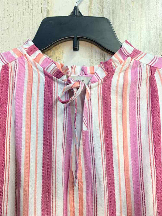 PRE-OWNED LOFT Dresses and Skirts Size S PINK/MGNT/ Stripe SLEEVELESS Dress