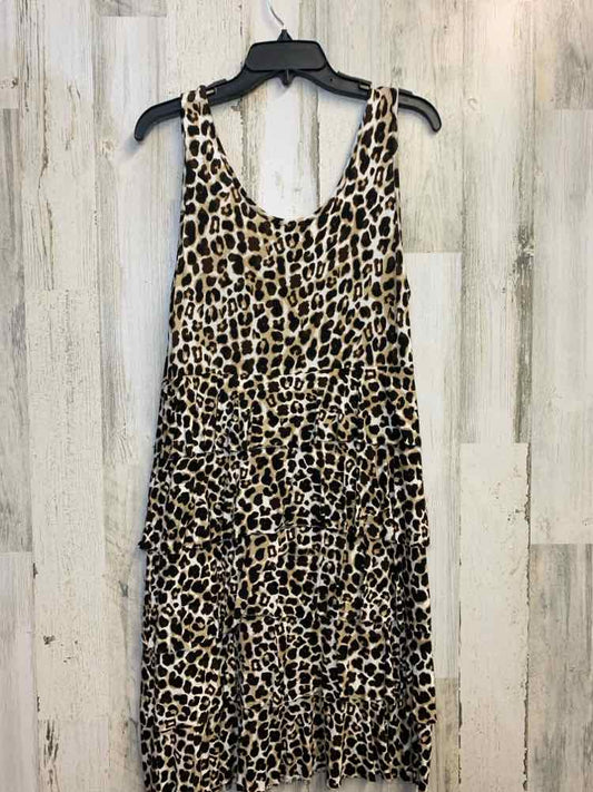 SPENSE Dresses and Skirts Size L BRN/TAN/WHT LEOPARD SLEEVELESS Dress