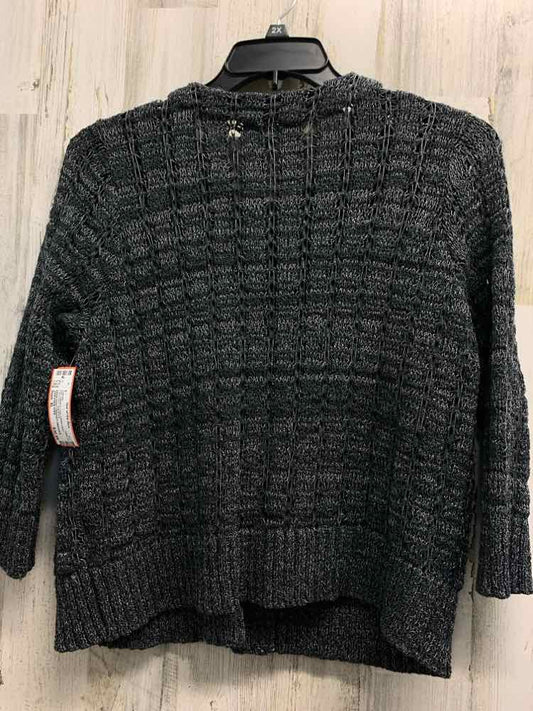 PRE-OWNED JONES NEW YORK Tops Size XL DARK GRAY CROCHET SWEATER Sweater/DARK GRA