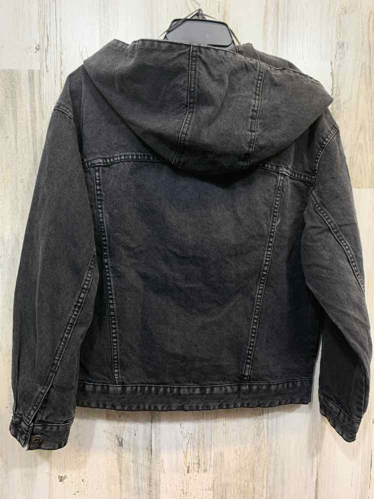 NWT WILD FABLE JACKETS / COATS Size XS Black Denim LONG SLEEVES/BUTTON UP HOODED