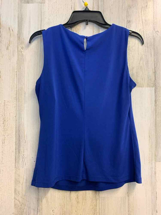 PRE-OWNED CALVIN KLEIN Tops Size PM COBALT BLUE Solid SHORT SLEEVES TOP
