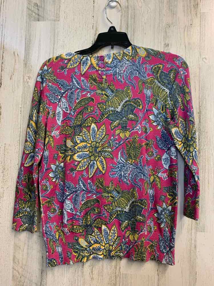 PRE-OWNED TALBOTS Tops Size M PINK/YLLW/BLUE/WHITE Paisley LONG SLEEVES TOP/PINK