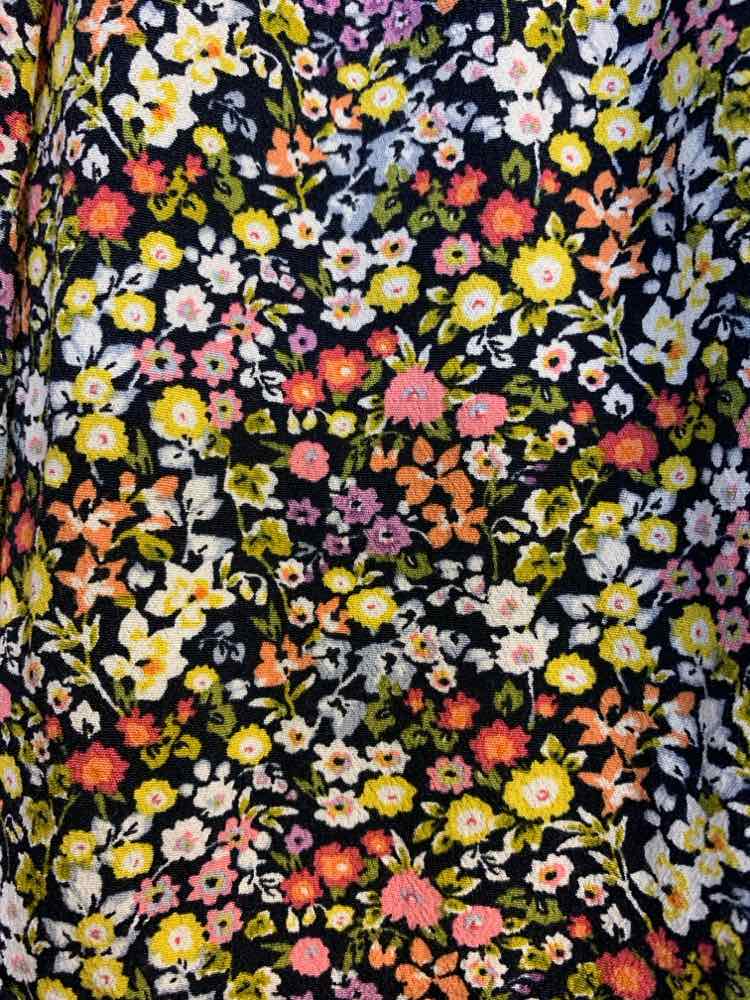 LOFT Dresses and Skirts Size M BLK/PINK/YELLOW Floral MINI Skirt