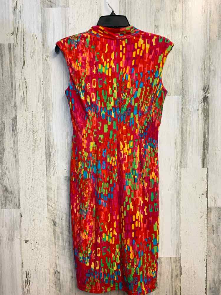 ELLEN TRACY Dresses and Skirts Size 4 RED/MULTI-COLOR BLOCKS SLEEVELESS Dress
