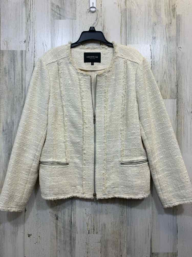 LAFAYETTE 148 JACKETS / COATS Size 12 Cream CROSSTHATCH JACKET Jacket