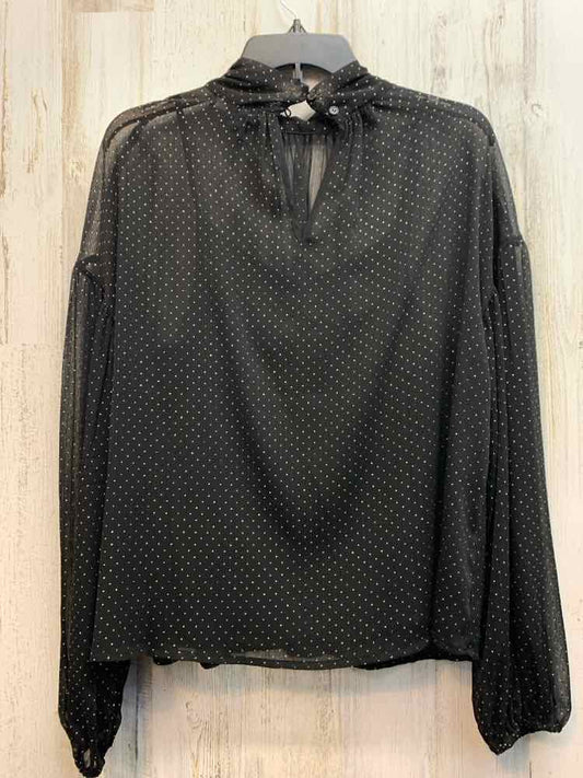 PRE-OWNED SANCTUARY Tops Size M BLACK/GOLD DOTS LONG SLEEVES TOP/LONG SLEEVE & H