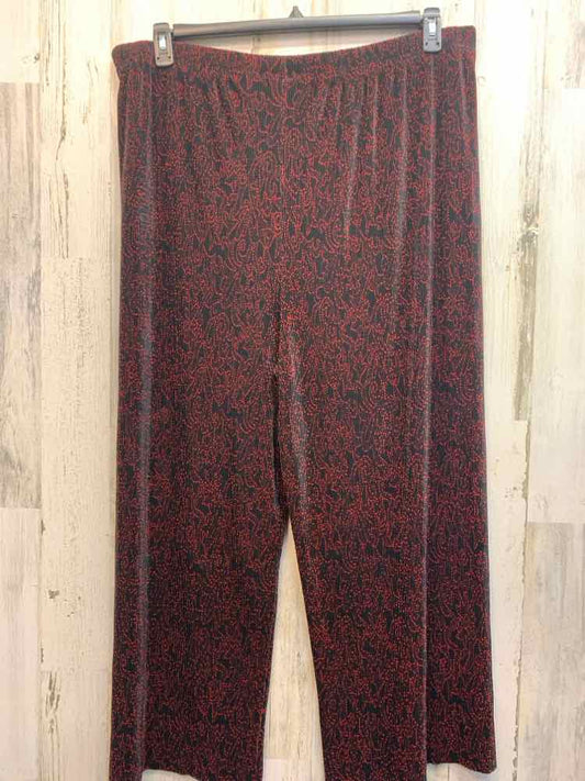 Size 22/24 KATHRYN DEENE PLUS SIZES RED/BLK SCROLL STRAIGHT Pants