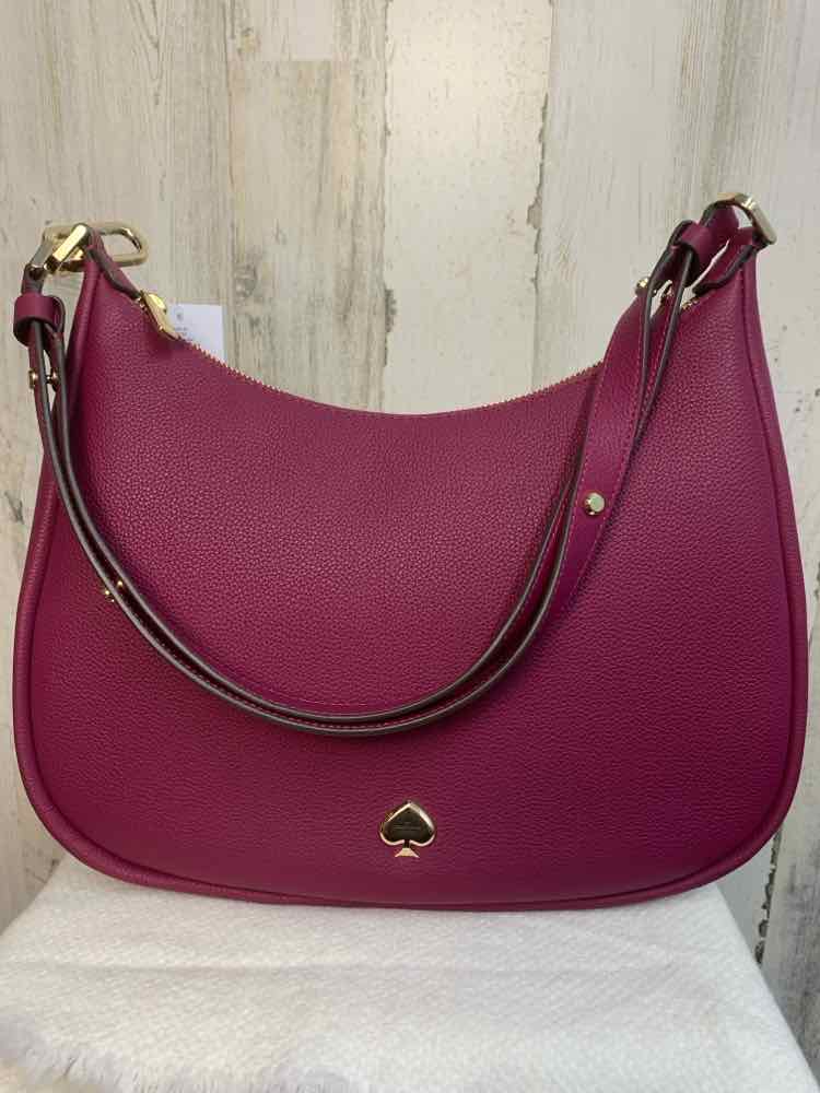 KATE SPADE Designer Handbags DARK RASBERRY/SHOULDER/CROSS BODY INTERCHANGEABLE