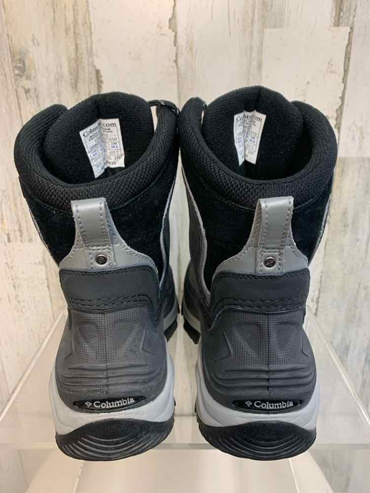 COLUMBIA SHOES 8.5 BLK/GRAY LACE UP Boots/BLACK & GRAY LACE-UP OMNI-TECH COLUMBI