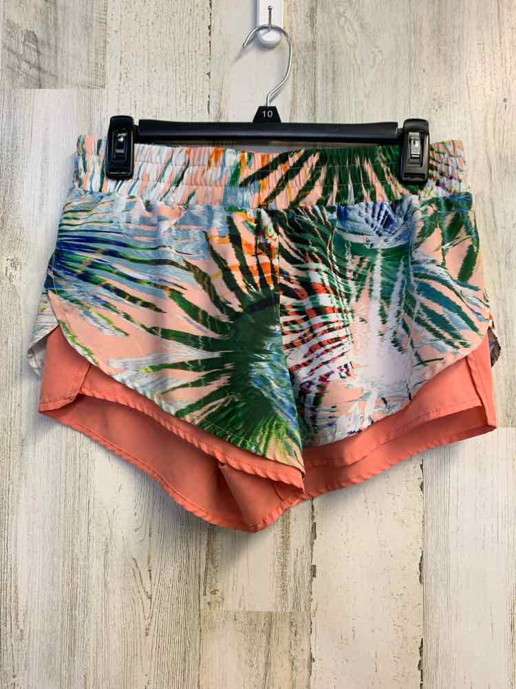 Size S FABLETICS Activewear PEACH/GRN/BGE/PNK PALM FRONDS SHORT Shorts